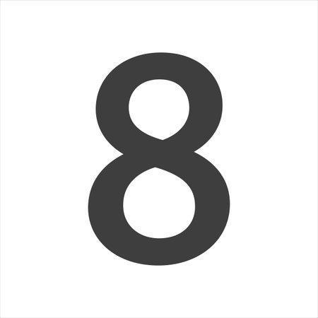 number 8 on a white background. number 8.のイラスト素材