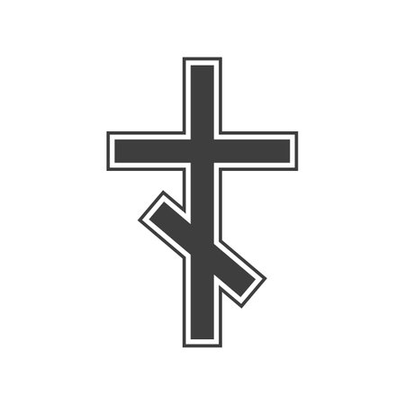 Vector illustration of a religious cross on a white background. Christian cross. Cross of Christのイラスト素材