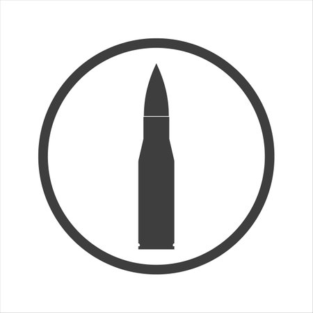 bullet icon. Weapon ammo sign. vector illustrationのイラスト素材