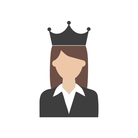 Icon of a girl with a crown on her headのイラスト素材