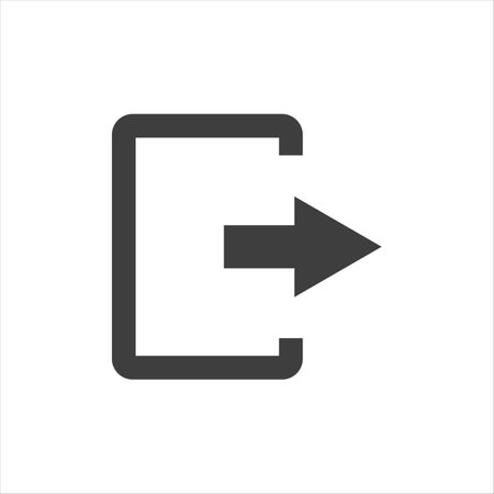 The exit icon. Logout and output, outlet, out symbol. Flat Vector illustrationのイラスト素材