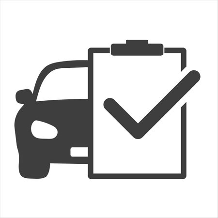 Car service list icon. Checklist car service maintenance icon. Vector illustration.のイラスト素材