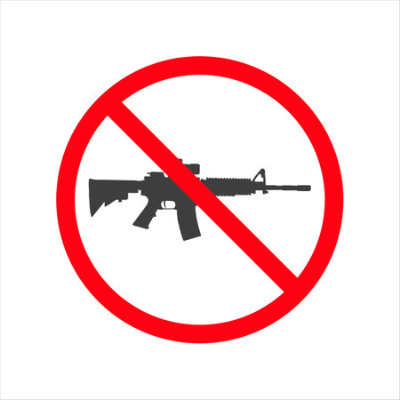 no guns sign with automatic rifleのイラスト素材