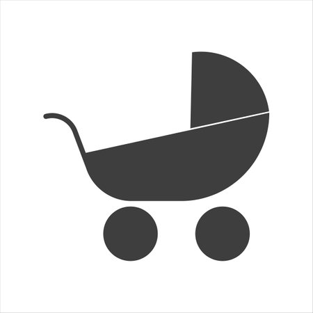Baby carriage icon on white backgroundのイラスト素材