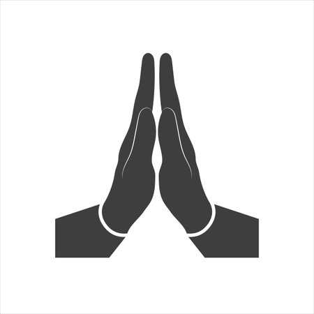 Hands namaste sign on white backgroundのイラスト素材