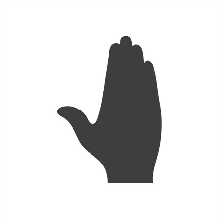 Palm, Hand icon vector, filled flat sign, solid pictogram isolated on white, logo illustrationのイラスト素材