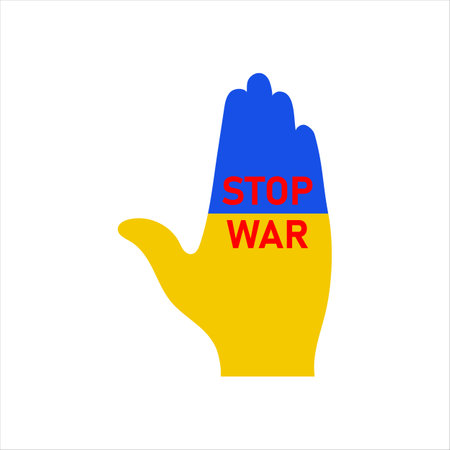 Flag of Ukraine. Pray for Ukraine, Concept Vector Illustration. Stop War and No War. Pray for Peace and Save Ukraine.のイラスト素材