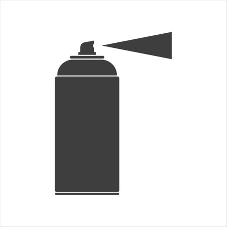 Spray can silhouette black icon. Vector illustration of spray can symbol isolated on white backgroundのイラスト素材