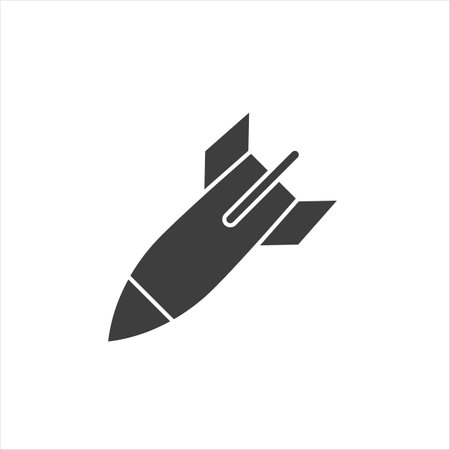 Bomb Vector Icon on White Backgroundのイラスト素材