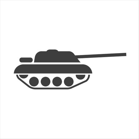 Tank, war, army icon vector image. Can also be used for military. Suitable for use on web apps, mobile apps and print mediaのイラスト素材
