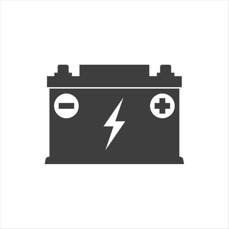car battery icon on white backgroundのイラスト素材