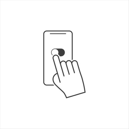 Simple gesture line icon. Stroke pictogram. Vector illustration isolated on a white backgroundのイラスト素材