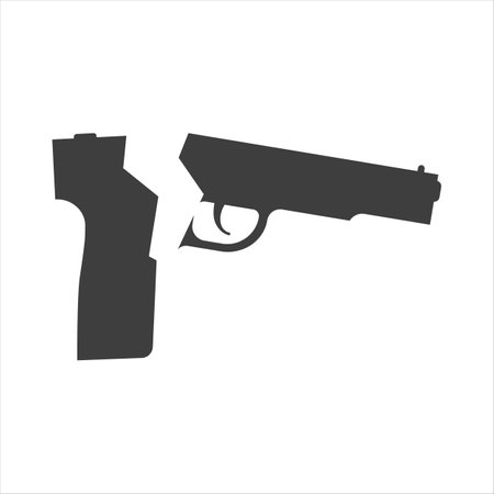 broken gun icon on white background.のイラスト素材