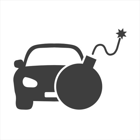 car bomb icon on white backgroundのイラスト素材