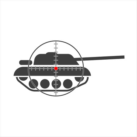 tank aiming icon. Vector image isolated on white background.のイラスト素材
