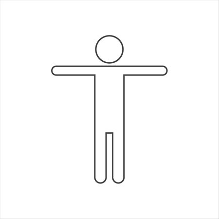 black silhouette pictogram male with open arms vector illustrationのイラスト素材