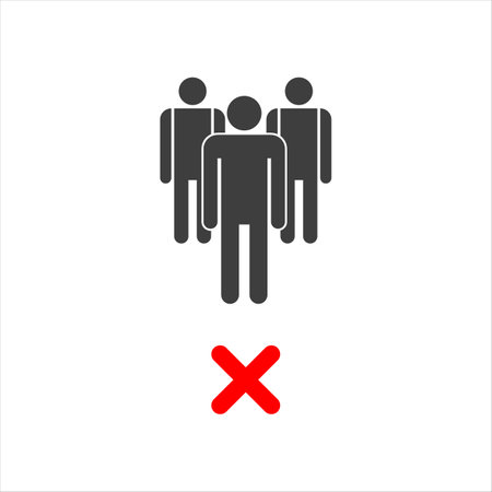Social distance icon vector. social distancing icon. self quarantine sign.のイラスト素材
