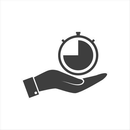Logo - stopwatch in hand - start conceptのイラスト素材