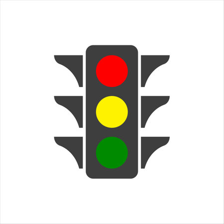 Traffic light icon vector on white background.のイラスト素材