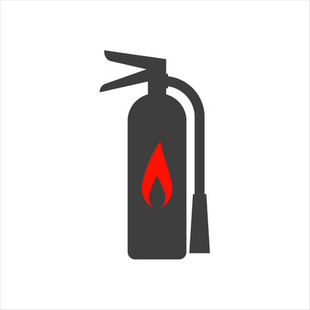 fire extinguisher vector icon on white background.のイラスト素材
