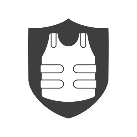 Bulletproof vest icon. Bulletproof vest outline vector icon. Vector graphics.のイラスト素材
