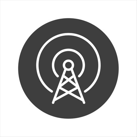 broadcast, transmitter antenna icon design vector illustrationのイラスト素材