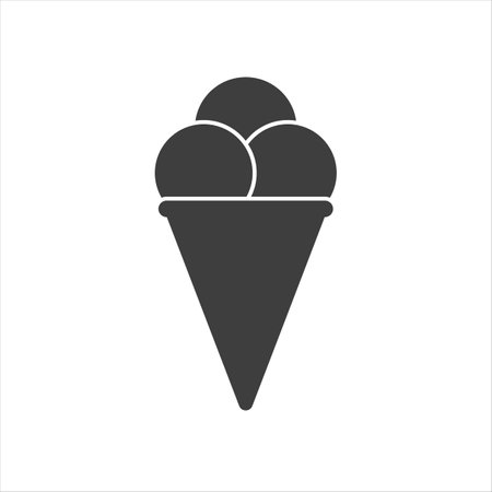 Ice cream cone icon isolated. Modern sweet vanilla desert sign. Trendy vector chocolate cram symbol for web site design, button to mobile app. Logo ice cream illustration.のイラスト素材