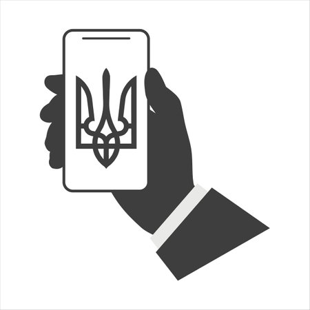 Ukraine coat of arms, seal, state emblem isolated on white background. Vector coat of arms of Ukraine. Ukrainian coat of arms.のイラスト素材