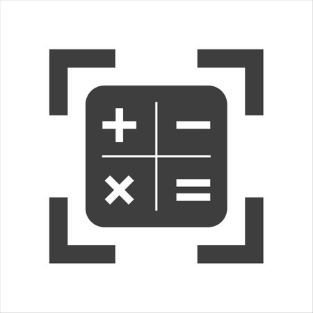 calculator icon on white background. plus minus multiplication equal.のイラスト素材