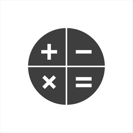 calculator icon on white background. plus minus multiplication equal.のイラスト素材