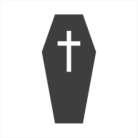 Coffin icon simple silhouette flat style vector illustration on white background.のイラスト素材