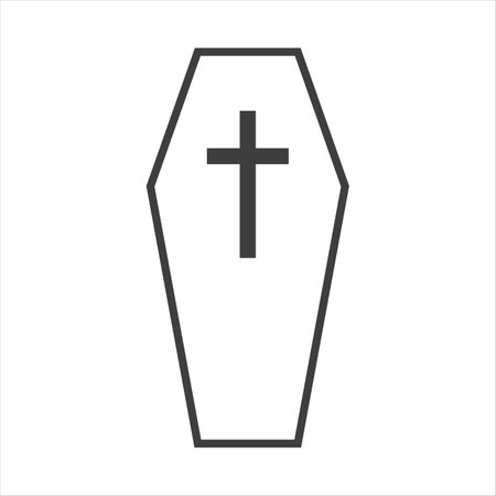 Coffin icon simple silhouette flat style vector illustration on white background.のイラスト素材