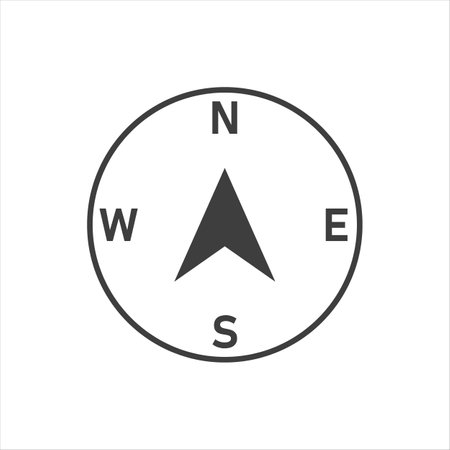 Compass icon vector on white backgroundのイラスト素材