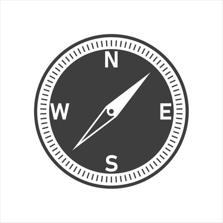 Compass icon vector on white backgroundのイラスト素材