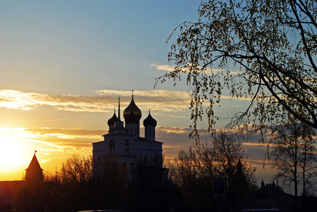Sunset in Pskov, Russian Federationの写真素材