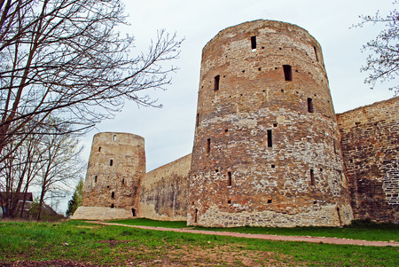 A view of fortress in Izborsk, Pskov region of Russiaのeditorial素材