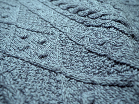 cold blue knitted wool pattern background
