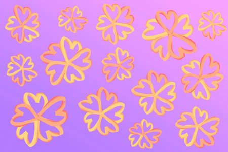 orange and purple abstract floral backgroundの写真素材