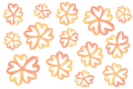orange and white abstract floral backgroundの写真素材
