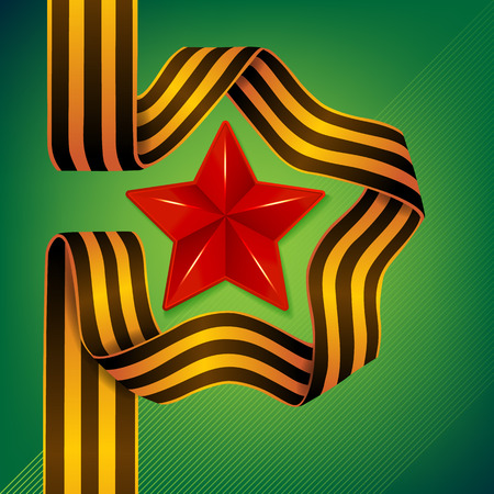 Vector Star and ribbon of Saint George - 9 May - Victory dayのイラスト素材