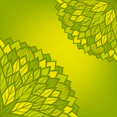 Ornamental round floral pattern in green colorsのイラスト素材