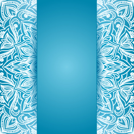 Abstract floral Pattern, Blue style. With Place for Textのイラスト素材