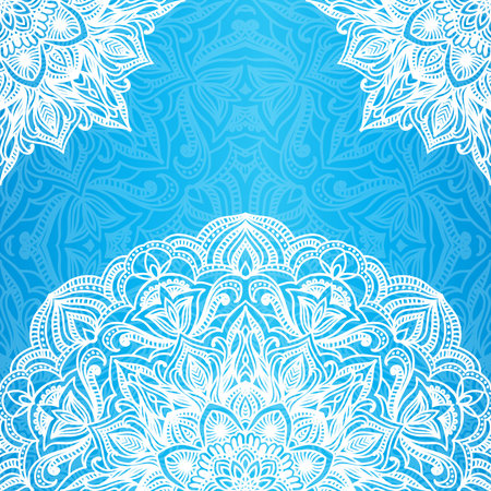 Abstract background, invitation or greeting card design with lace pattern, postcard, ornate page cover.のイラスト素材