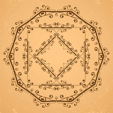 Set of decorative floral elements. Same frames and borders.のイラスト素材