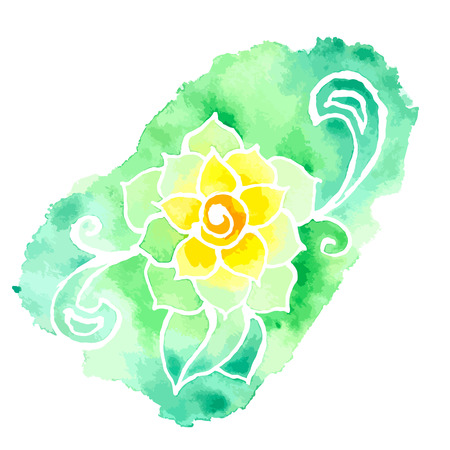 Watercolor elements for design. Paisley pattern. Vector illustrationのイラスト素材