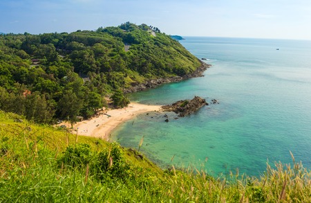 View of the Andaman Sea from the viewing point, Phuket, South of Thailand. Panorama viewの写真素材