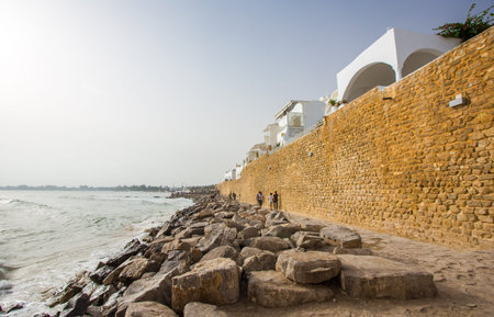 Coastline of the Mediterranean sea in Hammamet, Tunisia
