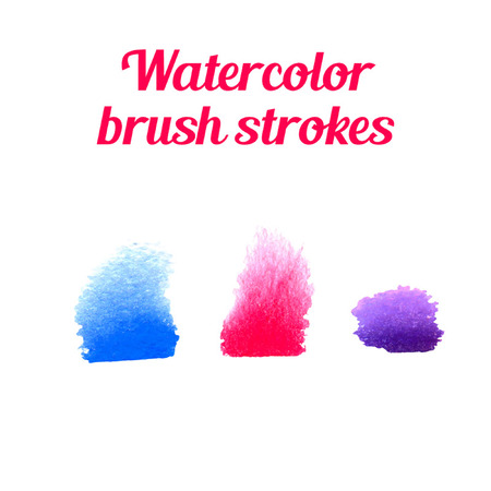 Watercolor stripes isolated on white background. Set of hand-painted brush strokes.のイラスト素材