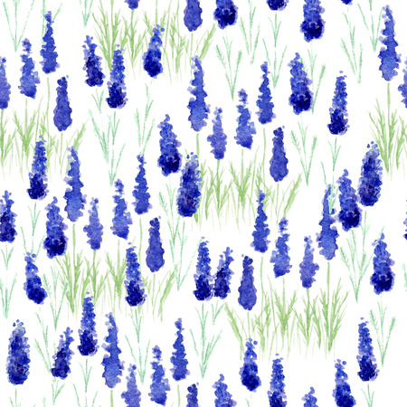 Watercolor pattern with Lavender. の写真素材
