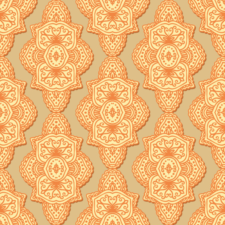 Vector flower paisley seamless pattern element. Elegant texture for backgrounds.のイラスト素材
